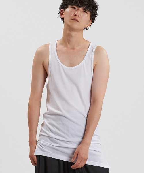 NO ID.（ノーアイディ）の「mta577-ｻｲﾄﾞｽﾘｯﾄﾛﾝｸﾞﾀﾝｸﾄｯﾌﾟ（タンクトップ・メンズ・グレー/ブラック/ホワイト・1/2）」の10枚目の写真