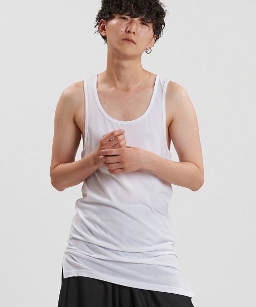 NO ID.（ノーアイディ）の「mta577-ｻｲﾄﾞｽﾘｯﾄﾛﾝｸﾞﾀﾝｸﾄｯﾌﾟ（タンクトップ・メンズ・グレー/ブラック/ホワイト・1/2）」の11枚目の写真
