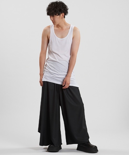 NO ID.（ノーアイディ）の「mta577-ｻｲﾄﾞｽﾘｯﾄﾛﾝｸﾞﾀﾝｸﾄｯﾌﾟ（タンクトップ・メンズ・グレー/ブラック/ホワイト・1/2）」の12枚目の写真