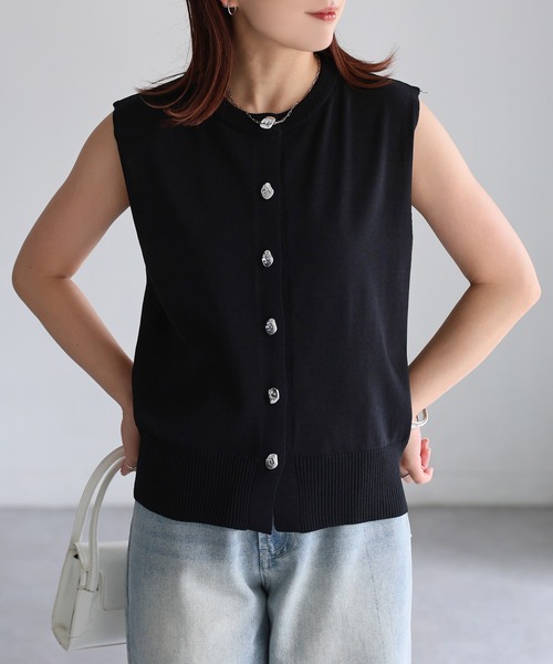 Mal. rerereさん　カシミア混　ニットベスト Mal. rerereさん カシミア混 ニットベスト