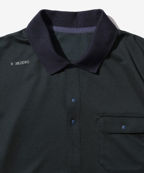 K-3B　ZERO　ハーフジップポロシャツ　301_GG　size１　黒 K-3B ZERO ハーフジップポロシャツ 301_GG size1 黒 - メルカリ
