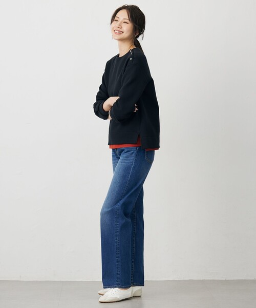 J.PRESS(ジェイプレス)の「ダンボールジャージー プルオーバー(Tシャツ/カットソー・レディース・ライトグレー系/グレー系/ブラック系/オレンジ系・MEDIUM/LARGE)」の8枚目の写真