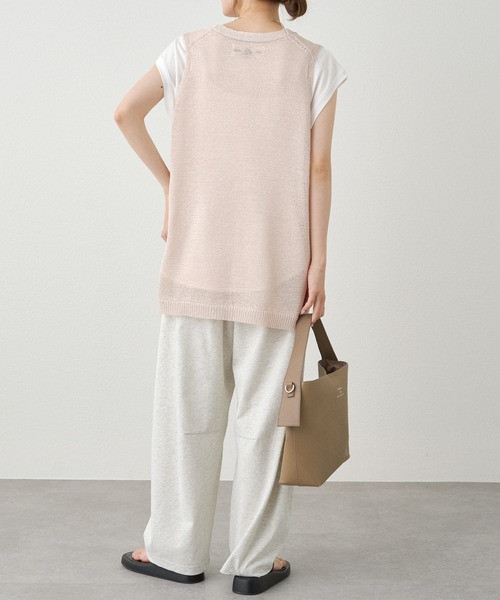 PUAL CE CIN（ピュアルセシン）の「テープヤーン Vネックベスト（ベスト・レディース・ブラック/ベージュ・FREE）」の17枚目の写真