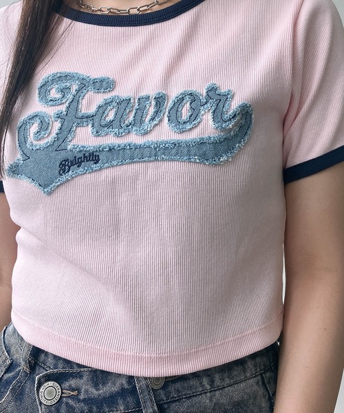 AS KNOW AS plus(アズノゥアズプラス)の「●アソートデザイン リンガーリブ半袖Tシャツ(刺繍・はりつけワッペン)(Tシャツ/カットソー・レディース・ホワイト系/グレー系/ブラック系/ピンク系・FREE)」の12枚目の写真