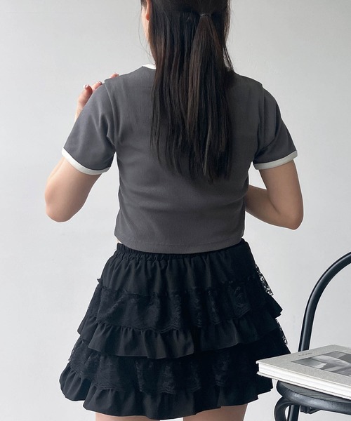 AS KNOW AS plus(アズノゥアズプラス)の「●アソートデザイン リンガーリブ半袖Tシャツ(刺繍・はりつけワッペン)(Tシャツ/カットソー・レディース・ホワイト系/グレー系/ブラック系/ピンク系・FREE)」の20枚目の写真