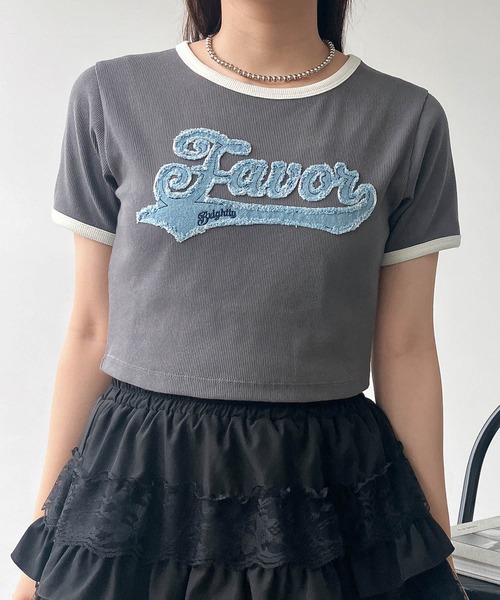 AS KNOW AS plus(アズノゥアズプラス)の「●アソートデザイン リンガーリブ半袖Tシャツ(刺繍・はりつけワッペン)(Tシャツ/カットソー・レディース・ホワイト系/グレー系/ブラック系/ピンク系・FREE)」の21枚目の写真