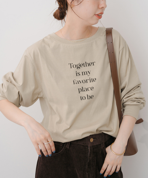 Spick & Span（スピックアンドスパン）の「ボートネックシルケットロゴロンTEE（Tシャツ/カットソー・レディース・ホワイト/ベージュ・FREE）」の12枚目の写真