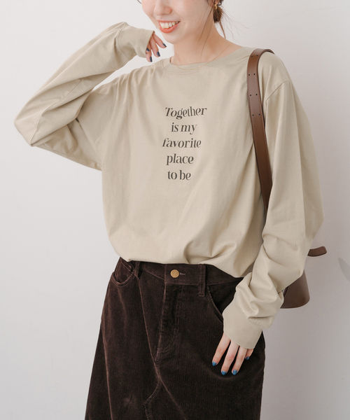 Spick & Span（スピックアンドスパン）の「ボートネックシルケットロゴロンTEE（Tシャツ/カットソー・レディース・ホワイト/ベージュ・FREE）」の14枚目の写真