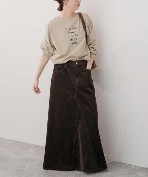 Spick & Span（スピックアンドスパン）の「ボートネックシルケットロゴロンTEE（Tシャツ/カットソー・レディース・ホワイト/ベージュ・FREE）」の16枚目の写真