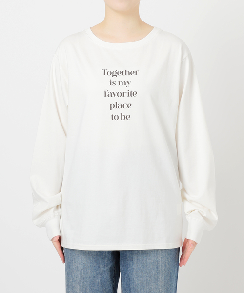 Spick & Span（スピックアンドスパン）の「ボートネックシルケットロゴロンTEE（Tシャツ/カットソー・レディース・ホワイト/ベージュ・FREE）」の18枚目の写真