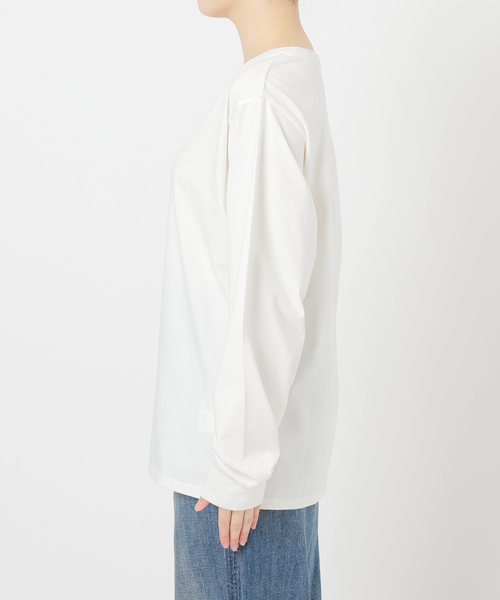 Spick & Span（スピックアンドスパン）の「ボートネックシルケットロゴロンTEE（Tシャツ/カットソー・レディース・ホワイト/ベージュ・FREE）」の19枚目の写真