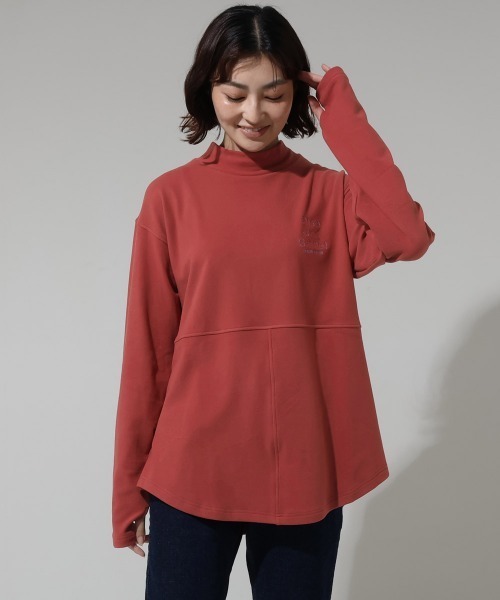 KRIFF MAYER Lady's Collection(クリフメイヤーレディースコレクション)の「【伸縮性・ストレッチ】もちのびモックネックT(Tシャツ/カットソー・レディース・レッド/グレー/ダークブラウン/ブラック/ナチュラル/ダークブルー/カラフル/その他5・LARGE/MEDIUM)」の6枚目の写真