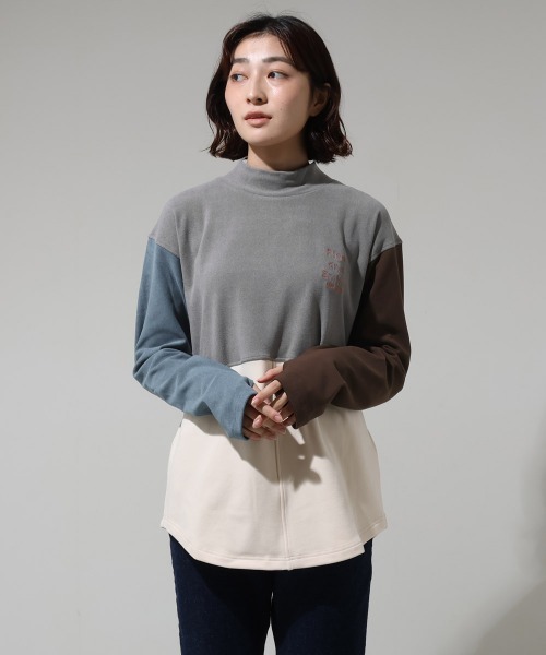 KRIFF MAYER Lady's Collection(クリフメイヤーレディースコレクション)の「【伸縮性・ストレッチ】もちのびモックネックT(Tシャツ/カットソー・レディース・レッド/グレー/ダークブラウン/ブラック/ナチュラル/ダークブルー/カラフル/その他5・LARGE/MEDIUM)」の8枚目の写真