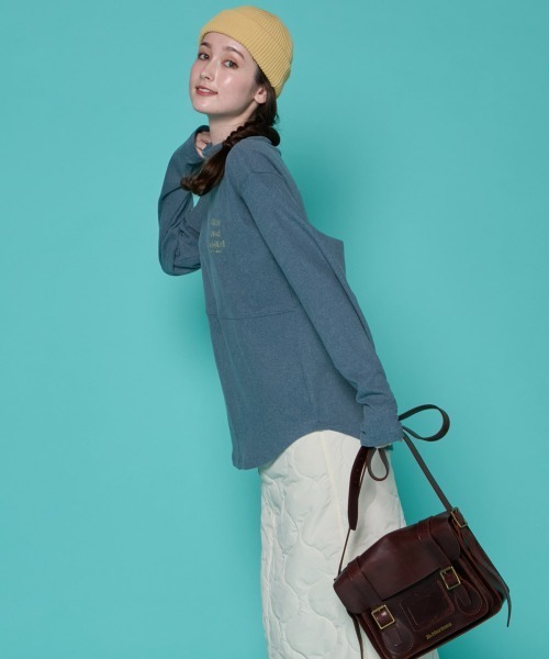 KRIFF MAYER Lady's Collection(クリフメイヤーレディースコレクション)の「【伸縮性・ストレッチ】もちのびモックネックT(Tシャツ/カットソー・レディース・レッド/グレー/ダークブラウン/ブラック/ナチュラル/ダークブルー/カラフル/その他5・LARGE/MEDIUM)」の13枚目の写真