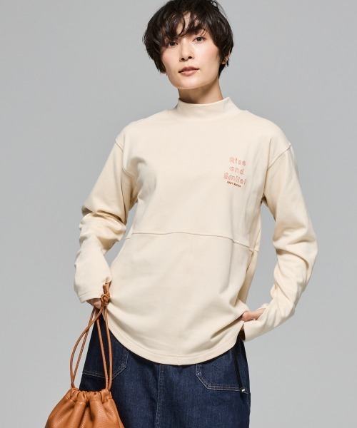 KRIFF MAYER Lady's Collection(クリフメイヤーレディースコレクション)の「【伸縮性・ストレッチ】もちのびモックネックT(Tシャツ/カットソー・レディース・レッド/グレー/ダークブラウン/ブラック/ナチュラル/ダークブルー/カラフル/その他5・LARGE/MEDIUM)」の15枚目の写真