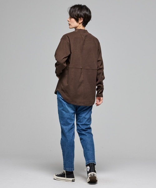 KRIFF MAYER Lady's Collection(クリフメイヤーレディースコレクション)の「【伸縮性・ストレッチ】もちのびモックネックT(Tシャツ/カットソー・レディース・レッド/グレー/ダークブラウン/ブラック/ナチュラル/ダークブルー/カラフル/その他5・LARGE/MEDIUM)」の10枚目の写真