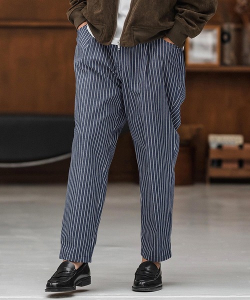 CAMBIO（カンビオ）の「mp13868-ストライプテーパードデニムパンツ（デニムパンツ・メンズ・ブルー/ブラック/ネイビー・S/M/L）」の2枚目の写真