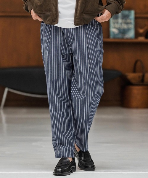 CAMBIO（カンビオ）の「mp13868-ストライプテーパードデニムパンツ（デニムパンツ・メンズ・ブルー/ブラック/ネイビー・S/M/L）」の10枚目の写真
