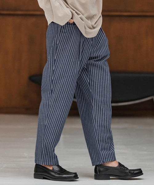 CAMBIO（カンビオ）の「mp13868-ストライプテーパードデニムパンツ（デニムパンツ・メンズ・ブルー/ブラック/ネイビー・S/M/L）」の11枚目の写真