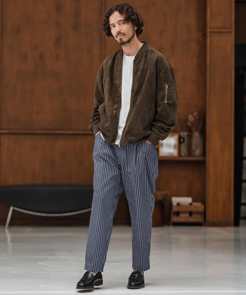 CAMBIO（カンビオ）の「mp13868-ストライプテーパードデニムパンツ（デニムパンツ・メンズ・ブルー/ブラック/ネイビー・S/M/L）」の16枚目の写真