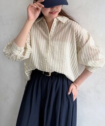 Chez toi | ラメストライプシャツ(シャツ/ブラウス)