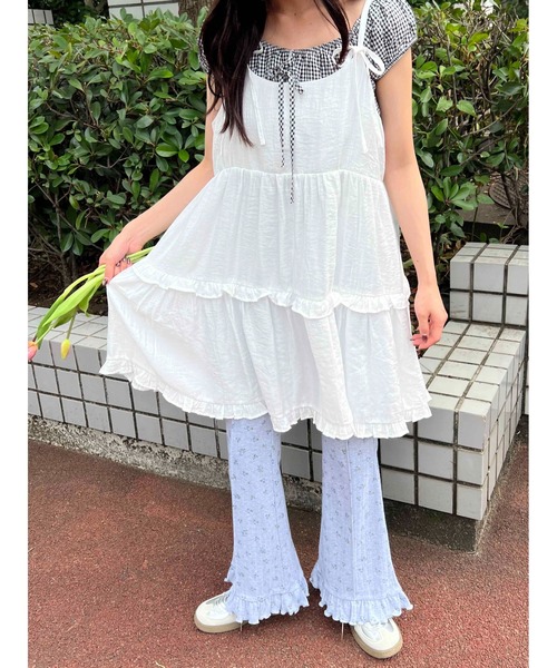 WC(ダブル シー)の「リボンティアードミニキャミワンピース(ワンピース・レディース・グリーン/レッド/ホワイト・FREE)」の9枚目の写真