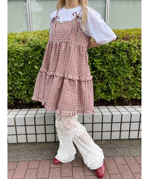 WC(ダブル シー)の「リボンティアードミニキャミワンピース(ワンピース・レディース・グリーン/レッド/ホワイト・FREE)」の22枚目の写真