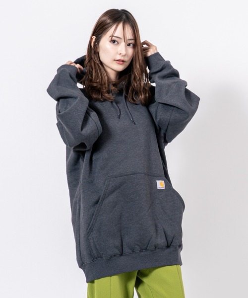 Carhartt(カーハート)の「【CARHARTT】フーディ スウェット パーカー 裏起毛 大きめ(パーカー・メンズ・ネイビー/ブラック/グレー/チャコールグレー・M/S/XL/L)」の2枚目の写真
