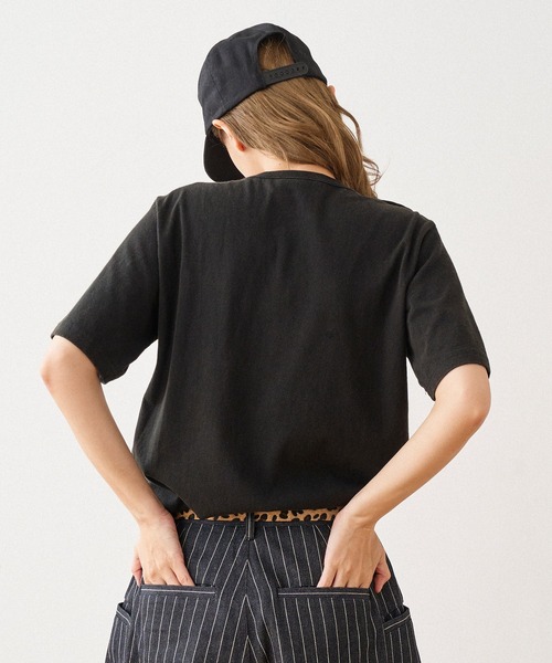 WISH FOR EVER（ウィッシュフォーエバー）の「DRAW CODE 3WAY HENRY NECK T / ドローコード3WAYヘンリーネックT（Tシャツ/カットソー・メンズ・ブラック/ネイビー/オフホワイト/グレー・LARGE/MEDIUM/SMALL）」の16枚目の写真