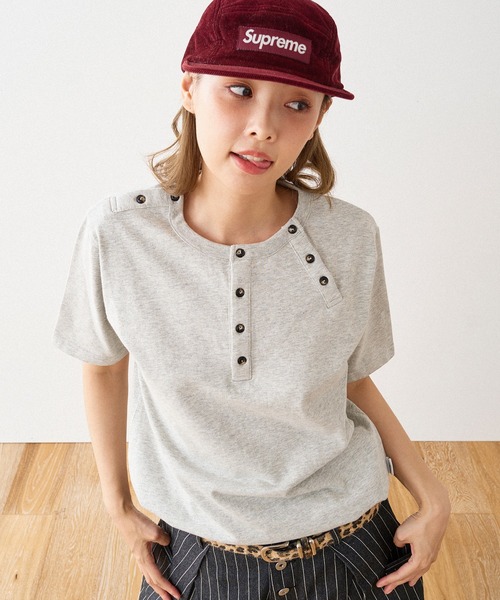 WISH FOR EVER（ウィッシュフォーエバー）の「DRAW CODE 3WAY HENRY NECK T / ドローコード3WAYヘンリーネックT（Tシャツ/カットソー・メンズ・ブラック/ネイビー/オフホワイト/グレー・LARGE/MEDIUM/SMALL）」の20枚目の写真