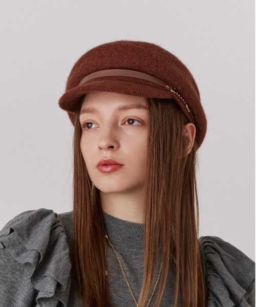 Chapeau d' O（シャポードオー）の「Chapeau d' O  RaBasque Bit Casquette / シャポードオー（キャスケット・レディース・ライトベージュ/グレー/ブラウン・M/57.5cm）」の18枚目の写真