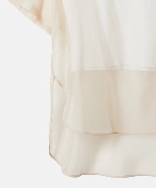 LE CIEL BLEU(ルシェルブルー)の「オーガンザバイカラートップ / Organza Bi-Color Top(シャツ/ブラウス・レディース・ネイビー/ベージュ・36)」の10枚目の写真