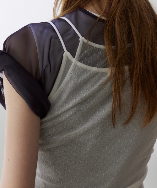 LE CIEL BLEU(ルシェルブルー)の「オーガンザバイカラートップ / Organza Bi-Color Top(シャツ/ブラウス・レディース・ネイビー/ベージュ・36)」の12枚目の写真