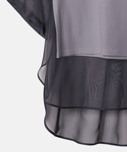 LE CIEL BLEU(ルシェルブルー)の「オーガンザバイカラートップ / Organza Bi-Color Top(シャツ/ブラウス・レディース・ネイビー/ベージュ・36)」の19枚目の写真