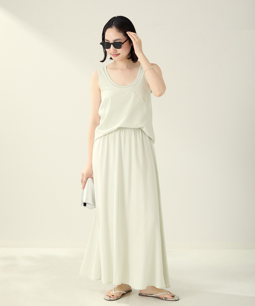 plage(プラージュ)の「ASHER / アッシャー Estelle タンク(タンクトップ・レディース・モカ/ライトグリーン・FREE)」の4枚目の写真