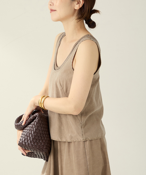 plage(プラージュ)の「ASHER / アッシャー Estelle タンク(タンクトップ・レディース・モカ/ライトグリーン・FREE)」の9枚目の写真