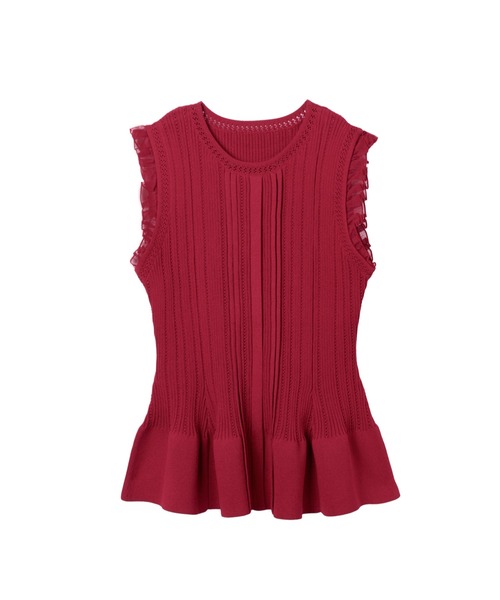 Peplum Ribbed Knit Top（ニット/セーター）｜Her lip to（ハー
