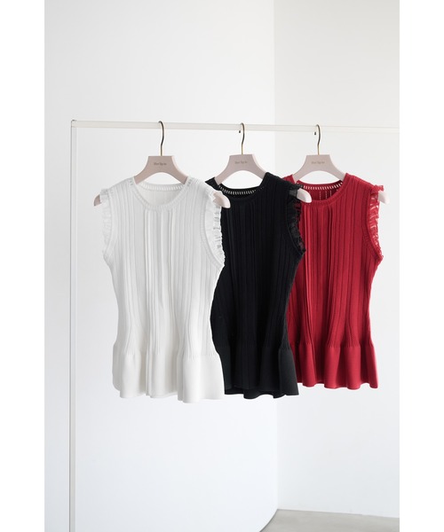 ニット セーター Peplum Ribbed Knit Top レディース Peplum Ribbed Knit Top（ニット/セーター）｜Her lip to（ハー