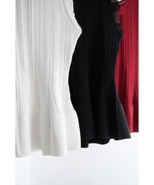 ニット セーター Peplum Ribbed Knit Top レディース Peplum Ribbed Knit Top（ニット/セーター）｜Her lip to（ハー