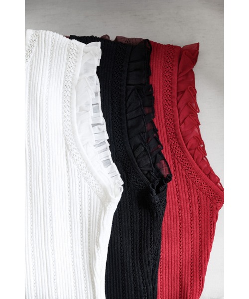 ニット セーター Peplum Ribbed Knit Top レディース Peplum Ribbed Knit Top（ニット/セーター）｜Her lip to（ハー