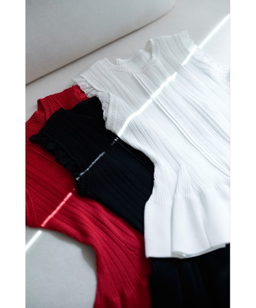 ニット セーター Peplum Ribbed Knit Top レディース Peplum Ribbed Knit Top（ニット/セーター）｜Her lip to（ハー