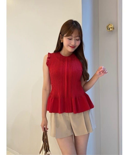 Peplum Ribbed Knit Top（ニット/セーター）｜Her lip to（ハー