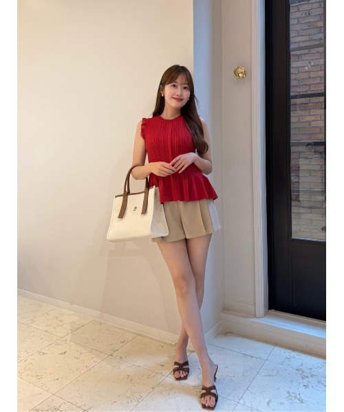 ニット+セーター Her lip to - Pique Polo Knit Top herlipto Peplum Ribbed Knit Top（ニット/セーター）｜Her lip to（ハー