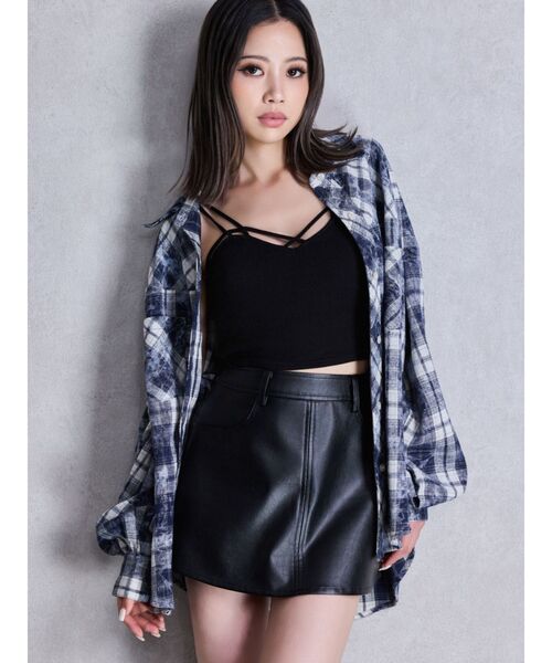 セール】フェイクレザースカートライクショートパンツ（スカート