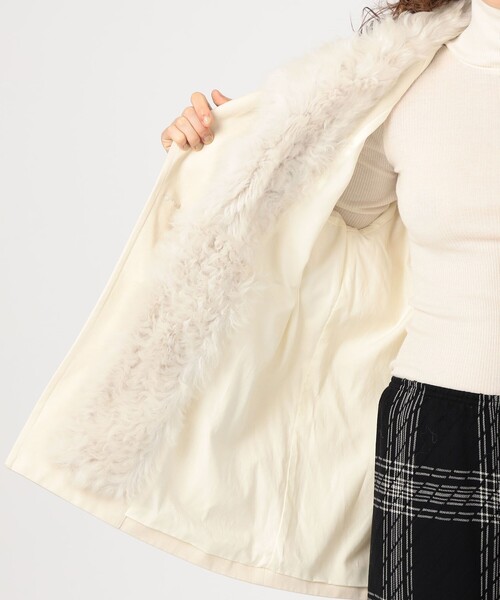 セール】コットンサテン ムートンカラーコート（トレンチコート）｜DES