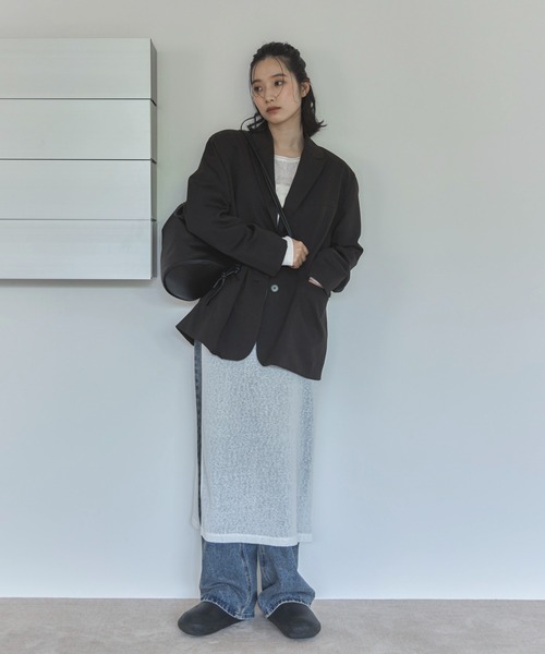 feepur(フェピュール)の「シアースラブディープスリットワンピース(ワンピース・レディース・オフホワイト/ブラック・MEDIUM)」の6枚目の写真