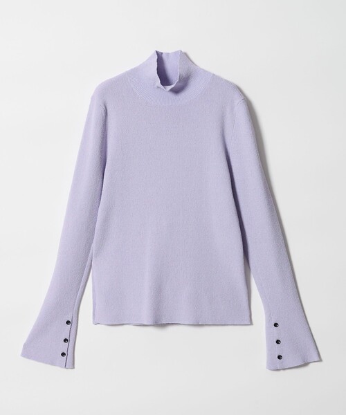 EMMEL REFINES（エメルリファインズ）の「＜EMMEL REFINES＞EM HW ソデボタン タートルニット（ニット/セーター・レディース・ネイビー/ライラック/ブラック/オフホワイト・FREE）」の4枚目の写真