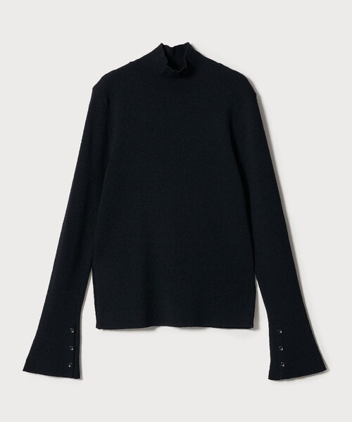 EMMEL REFINES（エメルリファインズ）の「＜EMMEL REFINES＞EM HW ソデボタン タートルニット（ニット/セーター・レディース・ネイビー/ライラック/ブラック/オフホワイト・FREE）」の3枚目の写真