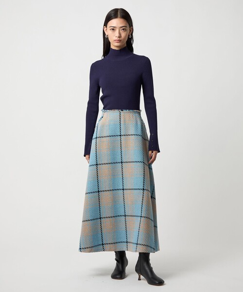 EMMEL REFINES（エメルリファインズ）の「＜EMMEL REFINES＞EM HW ソデボタン タートルニット（ニット/セーター・レディース・ネイビー/ライラック/ブラック/オフホワイト・FREE）」の15枚目の写真