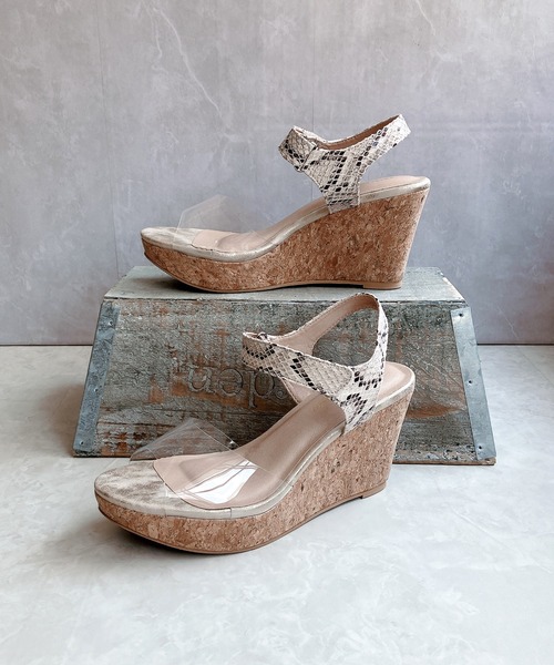 Noubel Voug Relax（ヌーベルヴォーグリラックス）の「パイソン柄コルクウエッジサンダル（サンダル・レディース・パイソン・LL/L/M）」の3枚目の写真